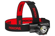 Фонарь налобный светодиодный аккумуляторный Рекорд SA-550 2Вт Черный картинка 